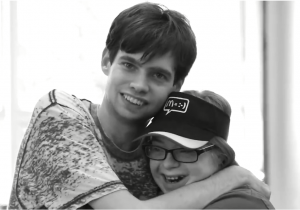 Kevin and Sarah Hugging